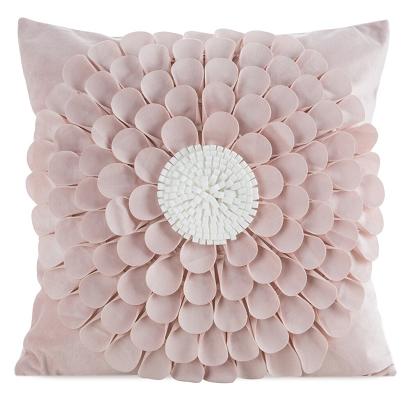 Poszewka dekoracyjna FLORES2 45x45 Eurofirany pudrowa kwiat 3D