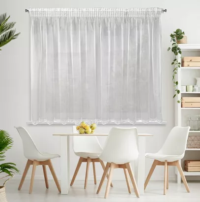 Firana gotowa na taśmie ELIZA 300x145 Eurofirany biała