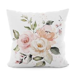 Poszewka dekoracyjna LANOSA 40x40 welwetowa biała różowa