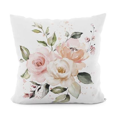 Poszewka dekoracyjna LANOSA 40x40 welwetowa biała różowa