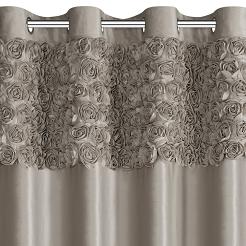 Zasłona gotowa na przelotkach ROSES 140x250 Eva Minge Eurofirany beżowy