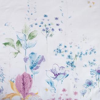 Pościel bawełniana COTTONLOVE 180x200 biała w pastelowe kwiaty