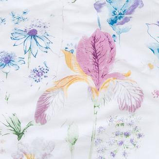 Pościel bawełniana COTTONLOVE 180x200 biała w pastelowe kwiaty