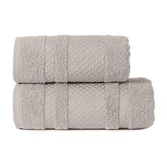 Ręcznik bawełniany LIONEL 70x140 jasnoszary ze srebrną bordiurą