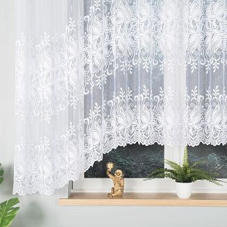 Firanka żakardowa gotowa na żabki JOANNA 400x160 biała
