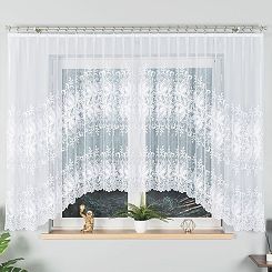 Firanka żakardowa gotowa na żabki JOANNA 400x160 biała