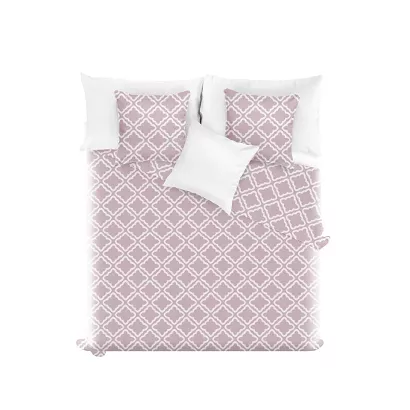 Narzuta dekoracyjna CLOVER 220x240 pikowana biała pudrowa wzór marokański