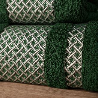 Ręcznik bawełniany LIONEL 50x90 butelkowy ze srebrną bordiurą