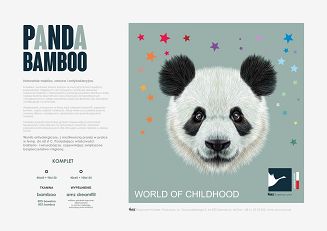 Bambusowy komplet dziecięcy 100x135 / 40x60 PANDA biały