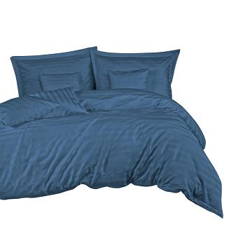 Pościel satyna bambusowo-bawełniana STRIPE CORNFLOWER 140x200 Darymex jednokolorowa chabrowa