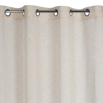 Zasłona gotowa na przelotkach ANGELICA 140x250 Eurofirany beżowa o strukturze deszczyku