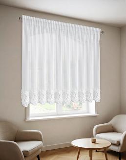 Zasłona gotowa na taśmie ROSES 400x160 Eva Minge Eurofirany biały