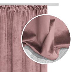Pudrowa Zasłona Welurowa Na Taśmie 140x270 Velvet Soft