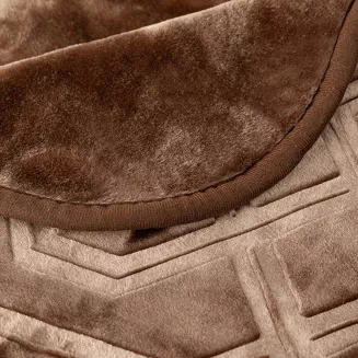 Koc akrylowy tłoczony VITO 160x200 geometryczny wzór brązowy