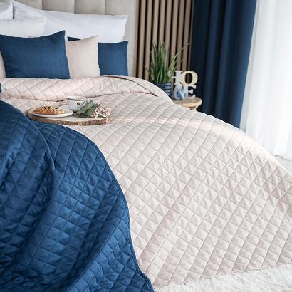 Narzuta dekoracyjna JODEŁKA 220x240 pikowana jasnobeżowa