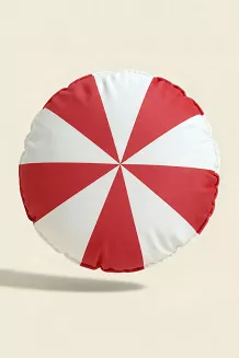 Poduszka dekoracyjna świąteczna Cukierek 38x38 welurowa pasy biała czerwona