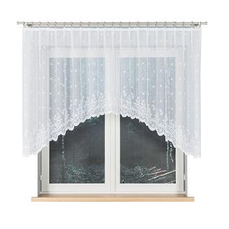 Firanka żakardowa gotowa na żabki KAROLINA 300x120 biała