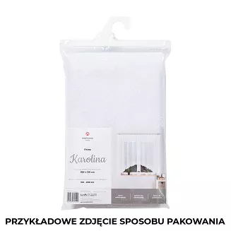 Firanka żakardowa gotowa na żabki KAROLINA 300x120 biała