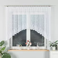 Firanka żakardowa gotowa na żabki KAROLINA 300x120 biała