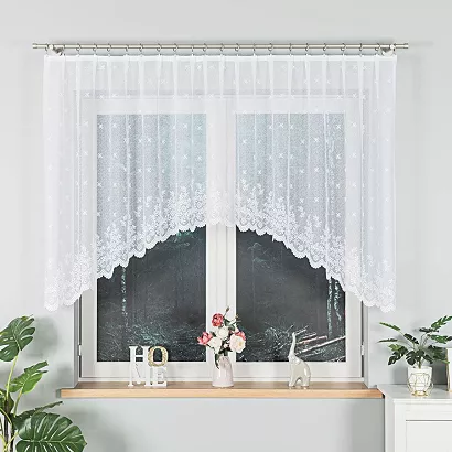 Firanka żakardowa gotowa na żabki KAROLINA 300x120 biała