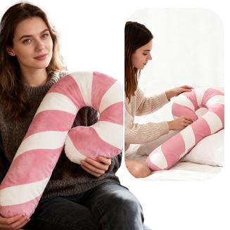 Poduszka dekoracyjna świąteczna 35x57 laska cukrowa różowe pasy