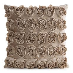 Poszewka dekoracyjna ROSES 45x45 Eva Minge Eurofirany ciemnobeżowy