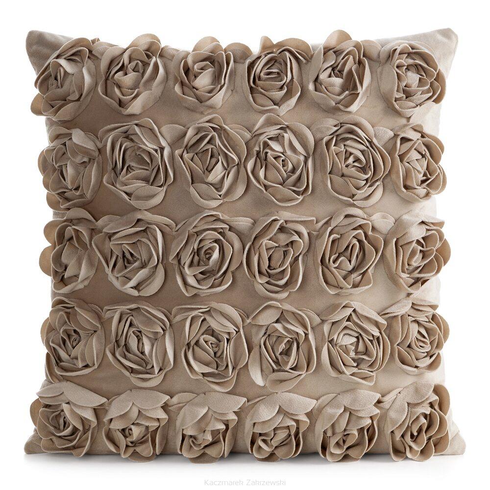 Poszewka dekoracyjna ROSES 45x45 Eva Minge Eurofirany ciemnobeżowy