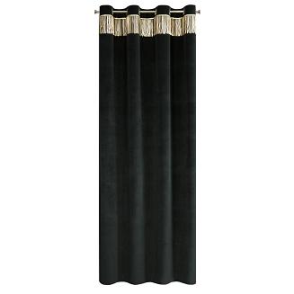 Zasłona gotowa na przelotkach JASPER 140x250 Eurofirany czarny/szampański