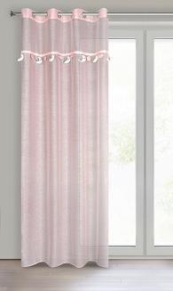 Firana gotowa na przelotkach MOON-2 140x250 Eurofirany różowa