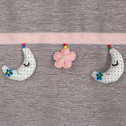 Firana gotowa na przelotkach MOON-2 140x250 Eurofirany różowa