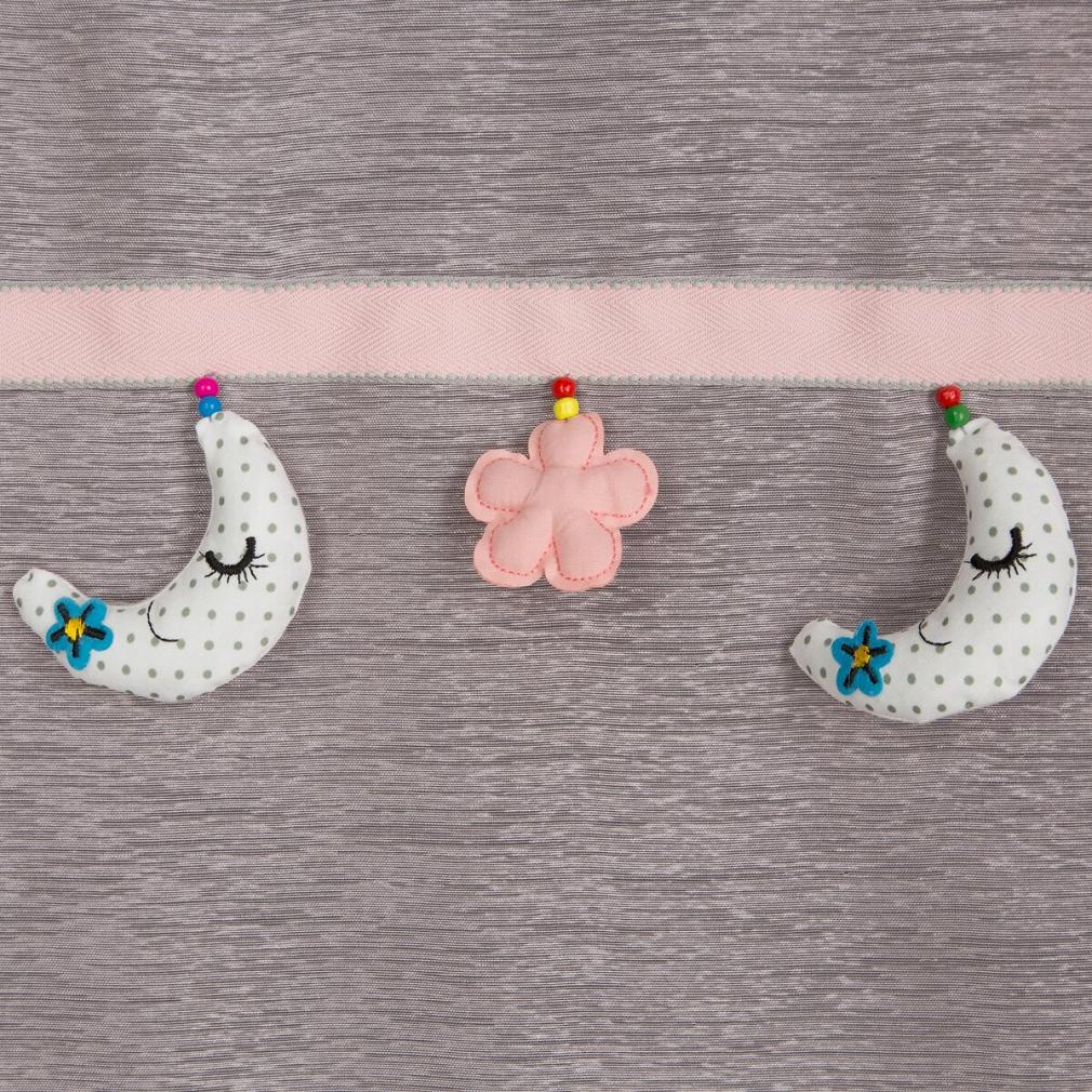 Firana gotowa na przelotkach MOON-2 140x250 Eurofirany różowa