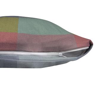 Poszewka jersey 40x40 niebieska oliwkowa duża kratka