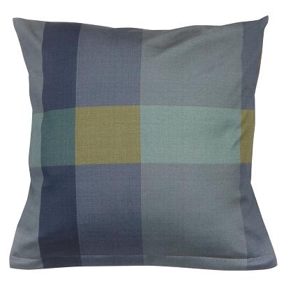 Poszewka jersey 40x40 niebieska oliwkowa duża kratka