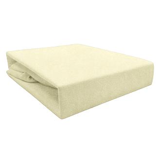 Prześcieradło frotte z gumką 200x220 kremowe