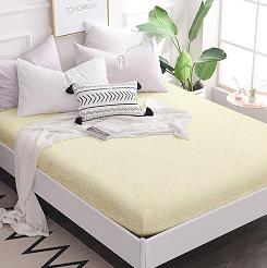 Prześcieradło frotte z gumką 200x220 kremowe