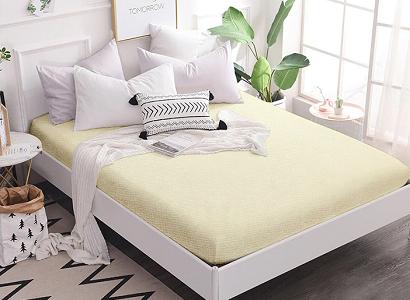 Prześcieradło frotte z gumką 200x220 kremowe