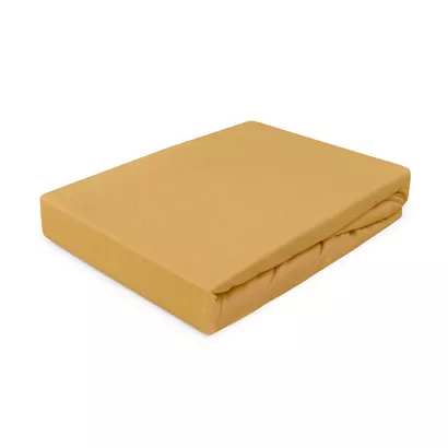 Prześcieradło jersey z gumką 140x200 Darymex musztardowe