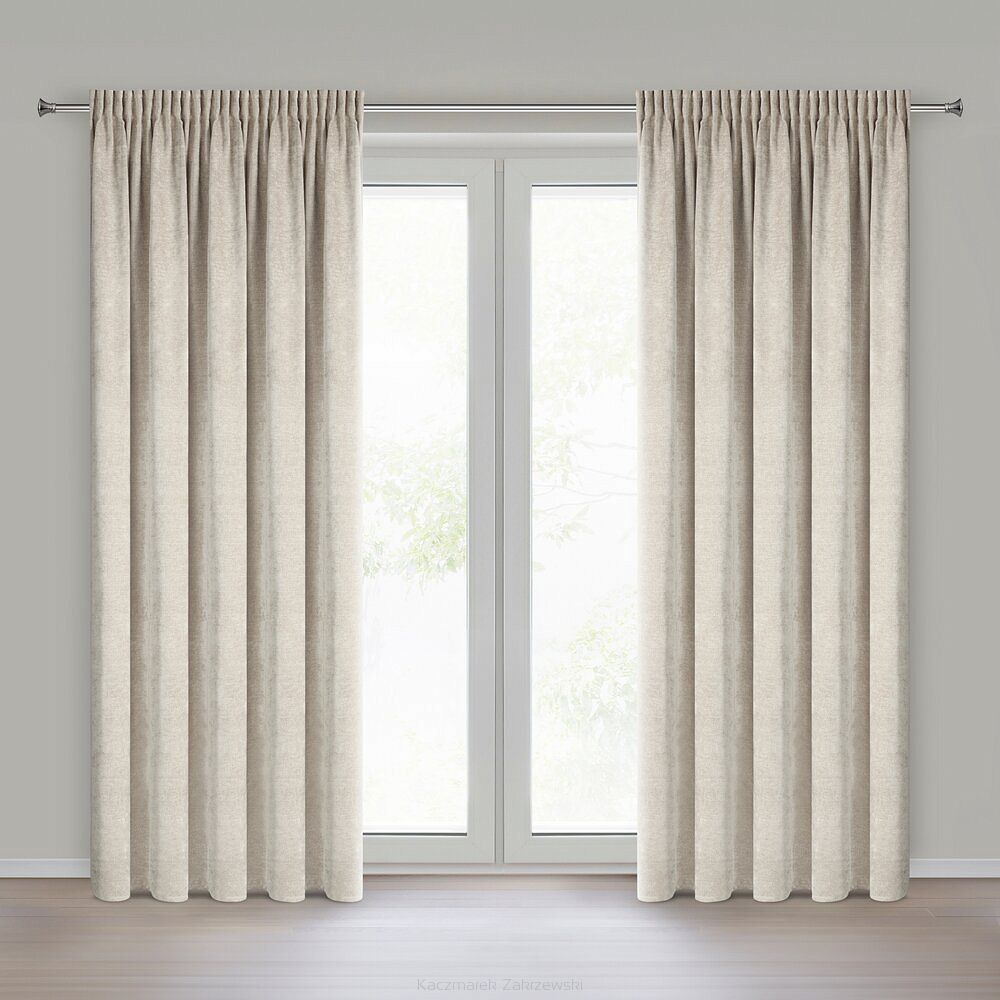 Zasłona gotowa NESKA 140x270 Eurofirany jasnobeżowy