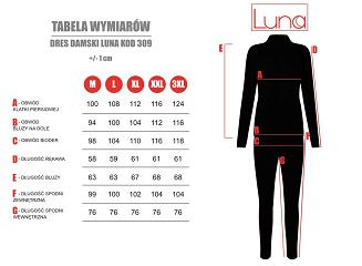 Dres damski LUNA kod 309 popielaty