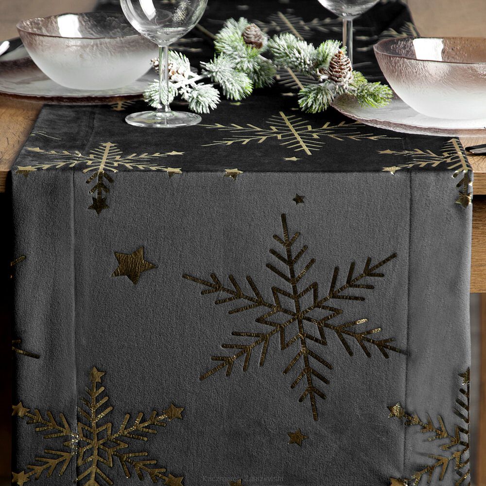 Obrus świąteczny 40x140 Eurofirany czarny