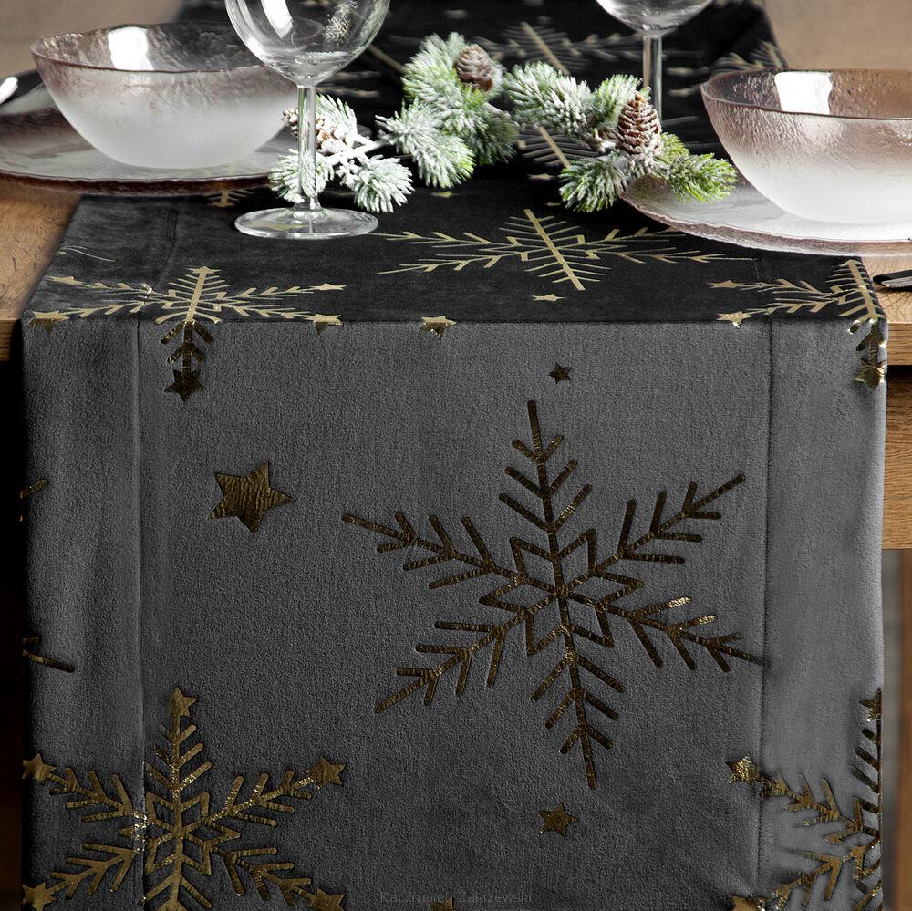 Obrus świąteczny 40x140 Eurofirany czarny