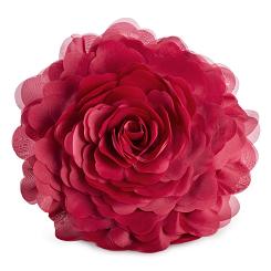 Poszewka dekoracyjna FLORES6 40 Eurofirany bordowy szyfonowy kwiat 3D