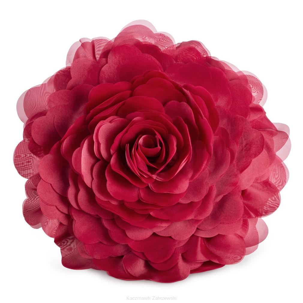 Poszewka dekoracyjna FLORES6 40 Eurofirany bordowy szyfonowy kwiat 3D