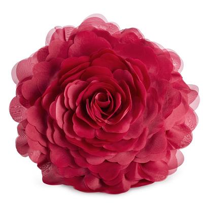 Poszewka dekoracyjna FLORES6 40 Eurofirany bordowy szyfonowy kwiat 3D