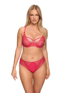 Biustonosz z koronką Semi-Soft Clementine 1292 półusztywniany koralowy