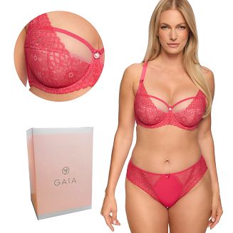 Biustonosz z koronką Semi-Soft Clementine 1292 półusztywniany koralowy