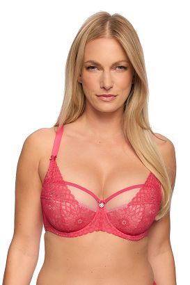 Biustonosz z koronką Semi-Soft Clementine 1292 półusztywniany koralowy