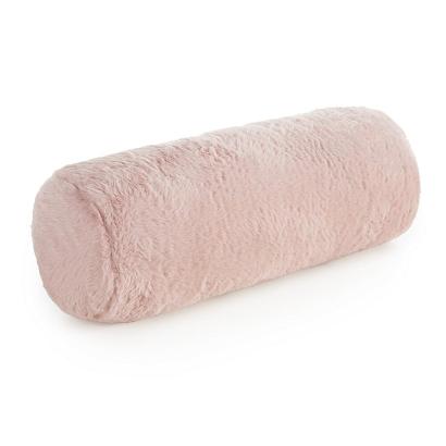 Poduszka dekoracyjna wałek NINA 15x45 Eurofirany pudrowy futrzany i puszysty