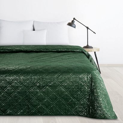 Narzuta dekoracyjna LUIZ 220x240 DESIGN 91 Eurofirany zielona wzór karo