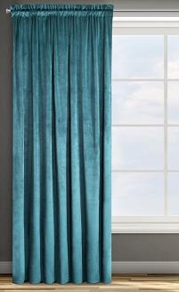 Zasłona gotowa na taśmie ROSA 140x270 Eurofirany ciemny turkus